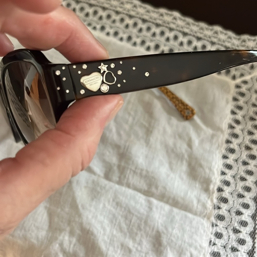 Coach Black Sunglasses with Silver Accents